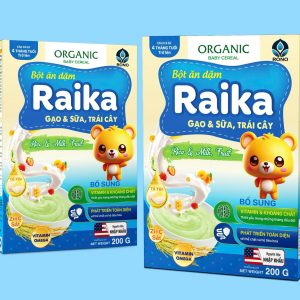 Bột ăn dặm Raika (Gạo, sữa và trái cây)