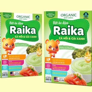Bột ăn dặm Raika (Cá hồi và cải xanh)