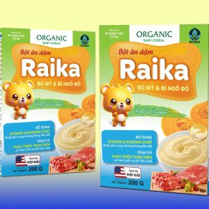 Bột ăn dặm Raika (Bò Mỹ và Bí Ngô Đỏ)